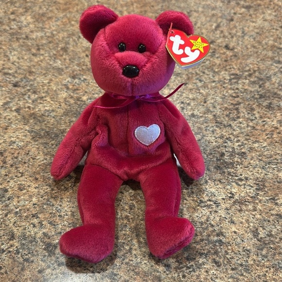 Ty Beanie Baby Other - Ty Beanie Baby Valentina Bear Red With White Heart